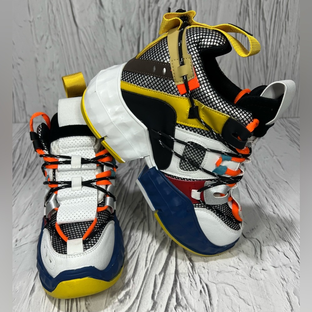 Anthony Wang Banana-03 Lace Up Hidden Wedge Size 8 Women's Fashion Sneakers